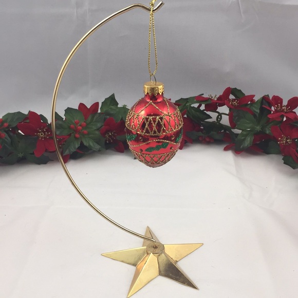 Vintage GKI/Bethlehem Glass Egg shaped embellished Christmas Ornament - Picture 2 of 8